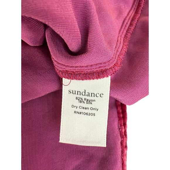 Sundance Women's Pink Velvet Drape Ruched Blouse Top Size Medium - Picture 6 of 6